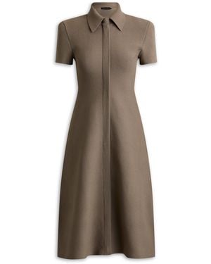 Scanlan Theodore Crepe Knit Zip Dress - Natural