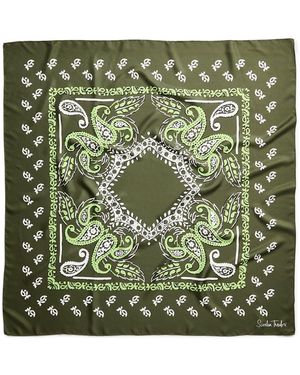 Scanlan Theodore Silk Bandana Scarf - Green