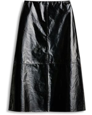 Scanlan Theodore Leather Draped Skirt - Black