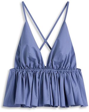 Scanlan Theodore Parachute Cotton Ruffle Camisole - Blue