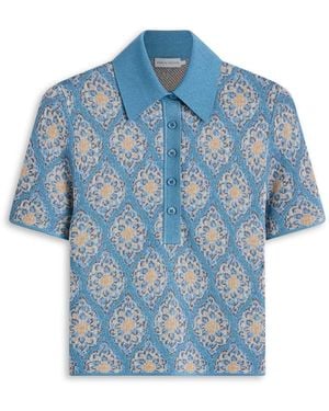 Scanlan Theodore Knit Brocade Top - Blue