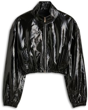 Scanlan Theodore Funnel Neck Leather Jacket - Black