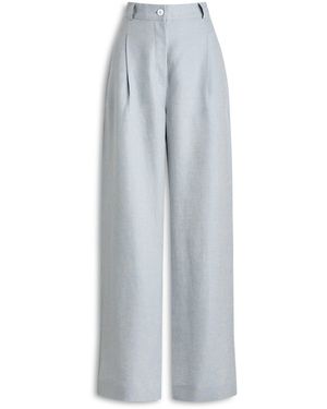 Scanlan Theodore Linen Pleat Drape Leg Trouser - Gray