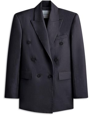 Scanlan Theodore Linen Double Breasted Jacket - Blue