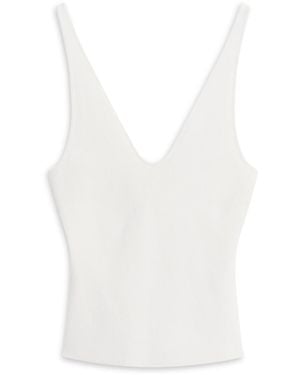 Scanlan Theodore Crepe Knit V Neck Singlet - White