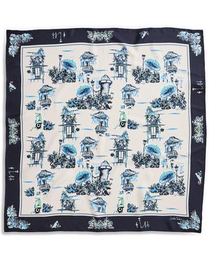 Scanlan Theodore Silk Souvenir Scarf - Blue