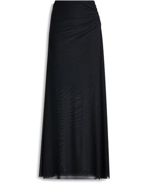 Scanlan Theodore Mesh Draped Skirt - Black