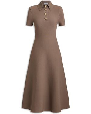 Scanlan Theodore Crepe Knit Poppy Shirt Dress - Brown