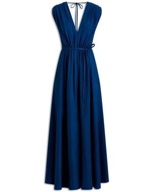 Scanlan Theodore Silk Jacquard Long Dress - Blue