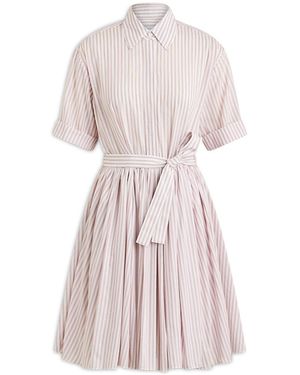 Scanlan Theodore Striped Mini Shirt Dress - Pink