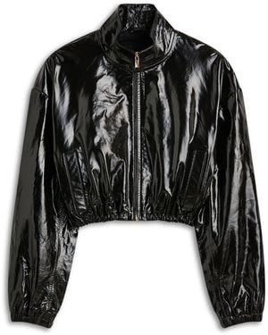 Scanlan Theodore Funnel Neck Leather Jacket - Black