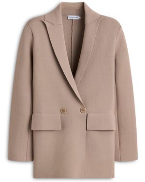 Scanlan Theodore Crepe Knit Tailored Blazer - Natural
