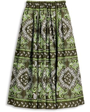 Scanlan Theodore Parachute Cotton Bandana Skirt - Green