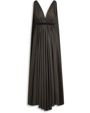 Scanlan Theodore Polished Voile Grosgrain Gown - Black
