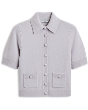 Scanlan Theodore Cashmere Short Sleeve Cardigan - Gray
