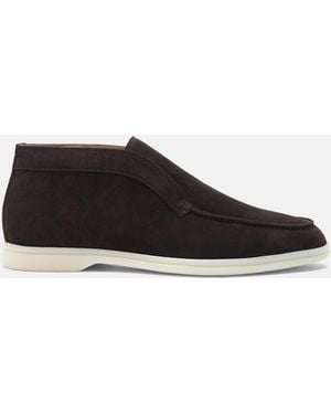 SCAROSSO Leonardo Brown Suede Boots - Black