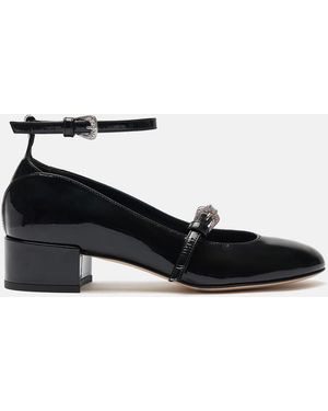 SCAROSSO June Black Patent Pumps