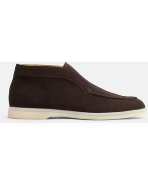 SCAROSSO Leonarda Brown Suede Boots - Black