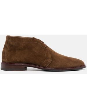 SCAROSSO Gary Tobacco Suede Boots - Brown