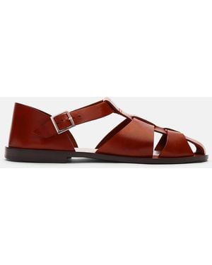 SCAROSSO Apollo Cognac Sandals - Red