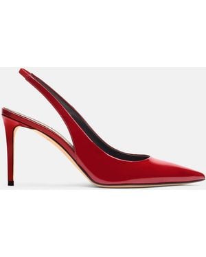 SCAROSSO Sutton Red Patent Pumps