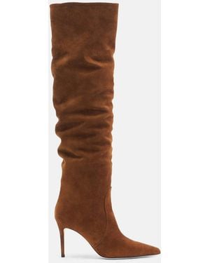 SCAROSSO Carra Tobacco Suede Boots - Brown
