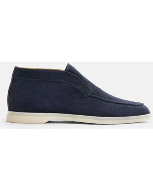 SCAROSSO Leonardo Blue Suede Boots