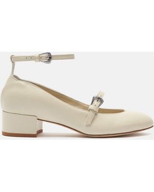 SCAROSSO June White Pumps - Black