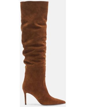 SCAROSSO Carra Tobacco Suede Boots - Brown