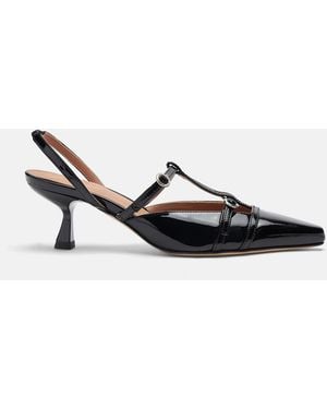 SCAROSSO Selena Black Patent Pumps