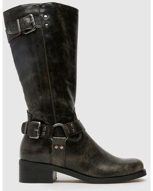schuh Amina Ladies Hardwear Biker Boots - Black