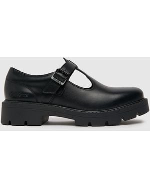 Kickers Kori T Bar Mono Flat Shoes - Black