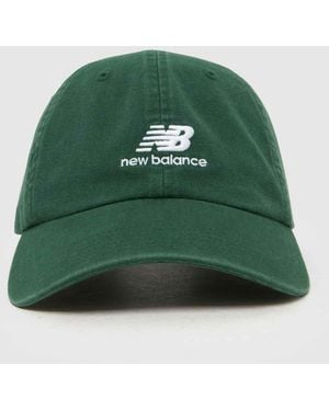 New Balance Stacked Logo 6 Panel Cap - Green
