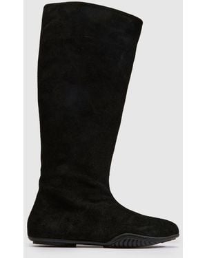 schuh Dahlia Suede Sporty Knee Boots - Black