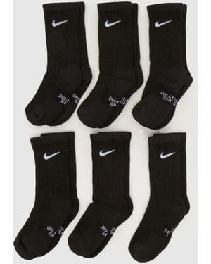 Nike Kids Crew Socks 6 Pack - Black