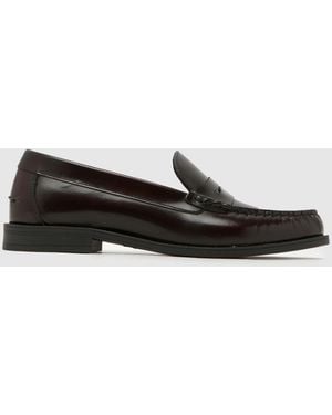 schuh Liverpool Penny Leather Loafer Flats - Black