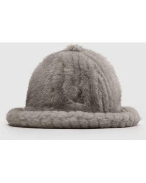 Kangol Faux Fur Bucket Hat - Grey