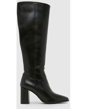 schuh Dami Leather Knee Boots - Black