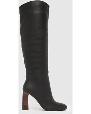 schuh Draya Leather Knee High Boots - Black