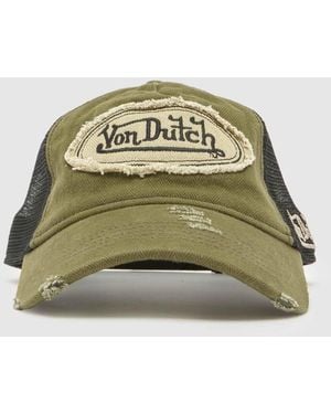 Von Dutch Distressed Trucker Cap - Green