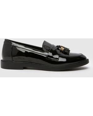 schuh Lohan Patent Tassel Loafer Flat Shoes - Black