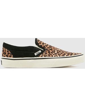 Vans Classic Slip-On Leopard Trainers - Black