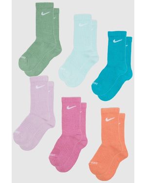 Nike Kids Basic Crew Socks 6 Pk - Blue