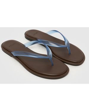 schuh Truffle Toe Post Sandals - Blue
