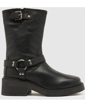 schuh Ladies Daisy Leather Calf Boots - Black