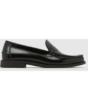 schuh Liverpool Penny Leather Loafer Flats - Black