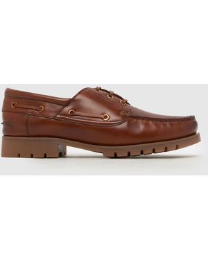 schuh Paris Leather Boat Shoes - Brown