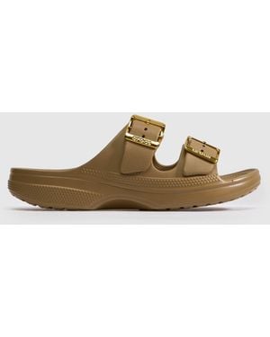 Crocs™ Saturday Metallic Buckle Sandals - Brown