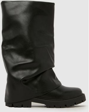 schuh Dartford Ruched Skirt Boots - Black