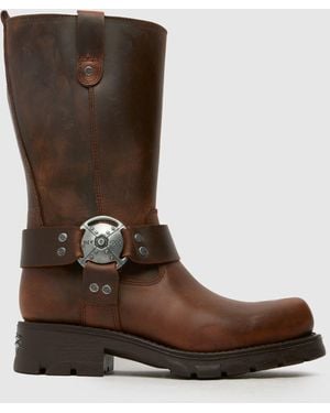 New Rock High Biker Boots - Brown